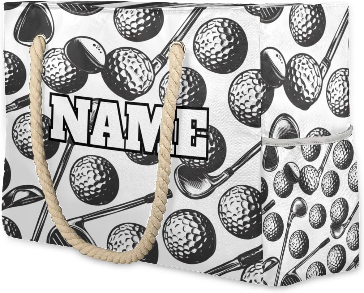 Personalized Beach Bag for Women, Large Beach Tote with Zipper, Waterproof Sandproof Pool Swim Bags