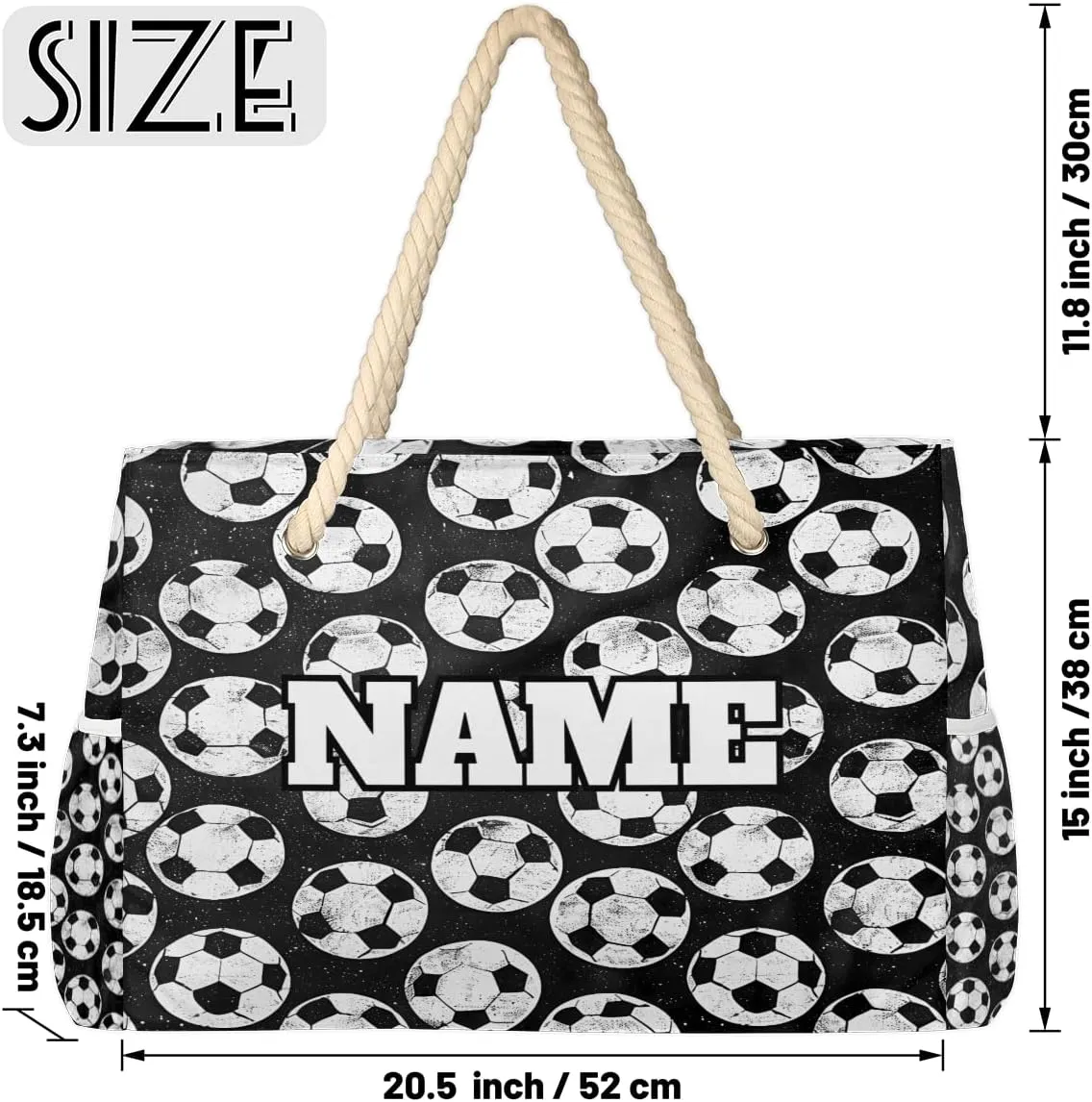 Personalized Beach Bag for Women, Large Beach Tote with Zipper, Waterproof Sandproof Pool Swim Bags
