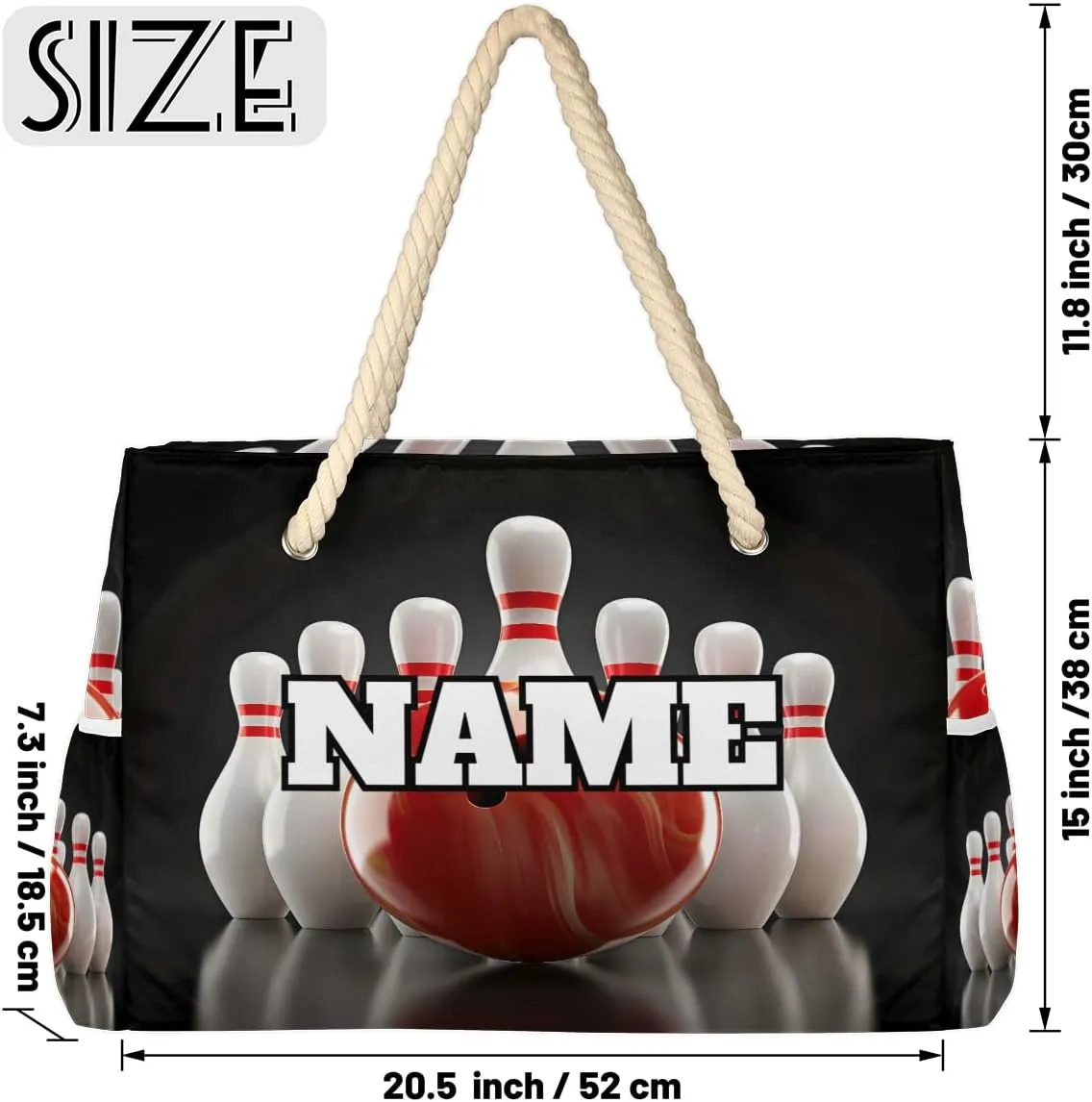 Personalized Beach Bag for Women, Large Beach Tote with Zipper, Waterproof Sandproof Pool Swim Bags