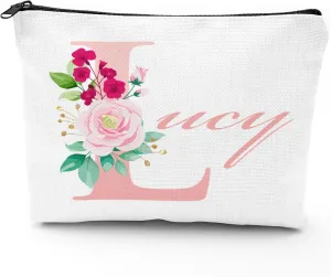 Personalized Cosmetic Bags Rose Monograms L Handy Bag Custom Name Makeup Bag Travel Bag Gifts Waterproof Storage Bag Decorate