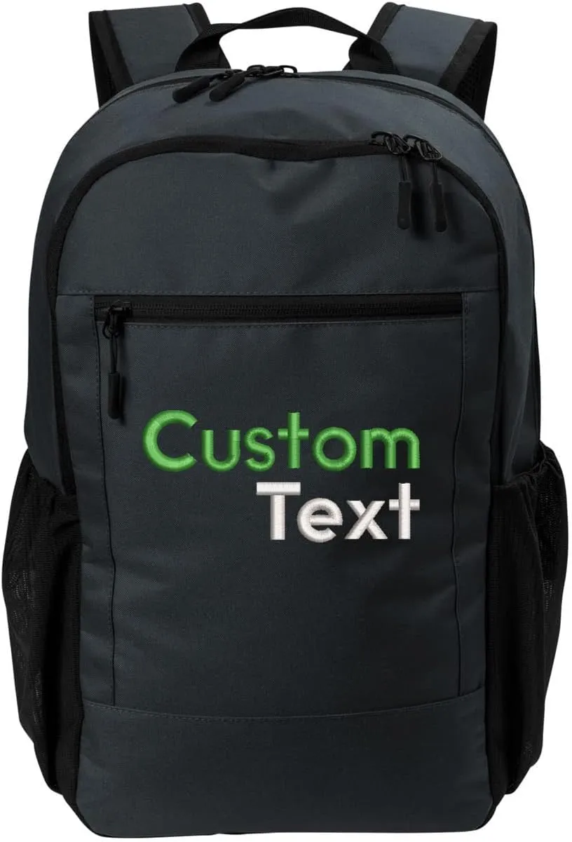 Personalized Daily Commute Business Backpacks, Grey - Your Name - Customized Casual Computer Backpack for Business