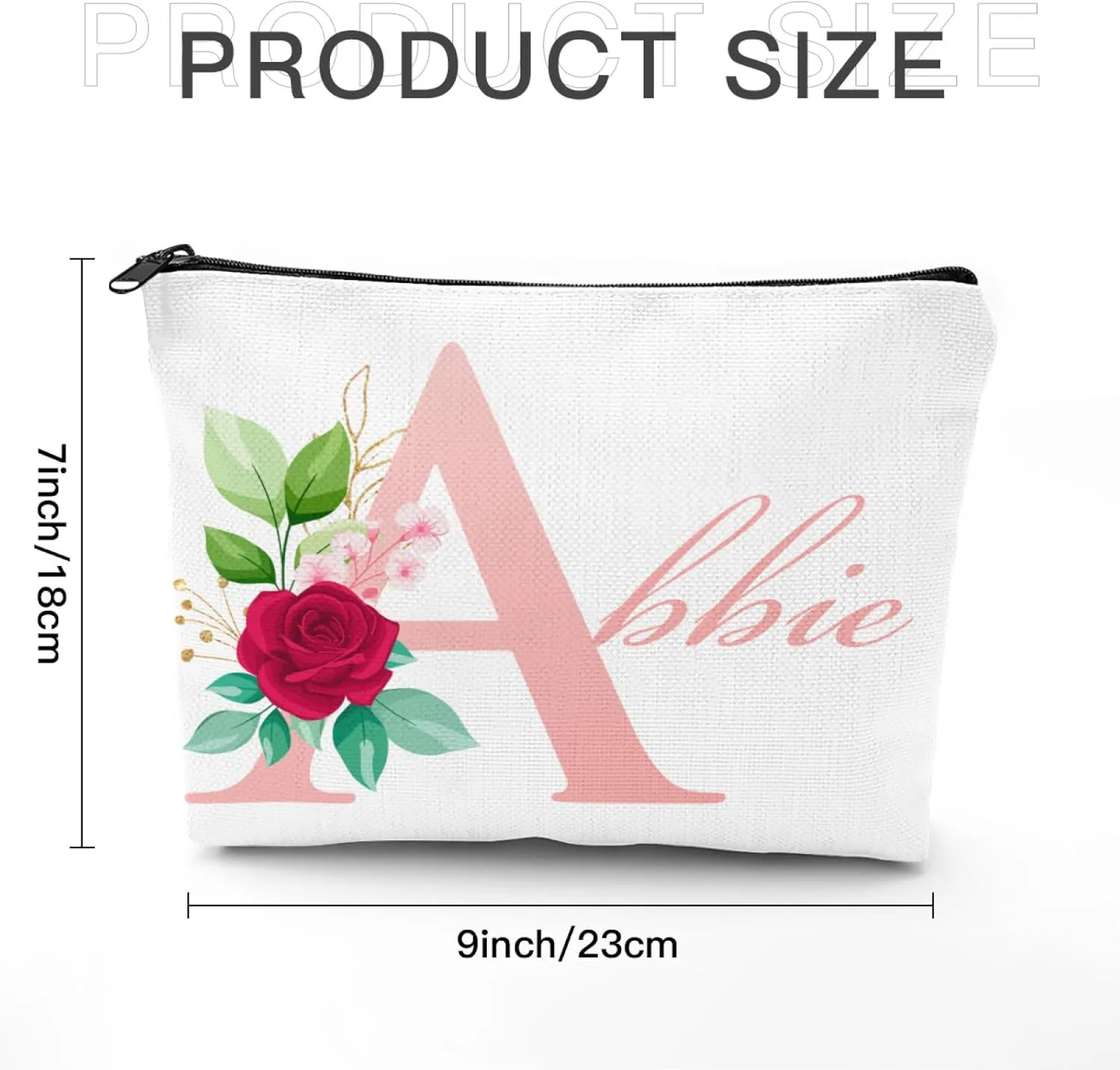 Personalized Toiletry Bag Flowers Initials A Handy Bag Custom Name Makeup Bag Travel Bag Gifts for Women Man in Perform Travel