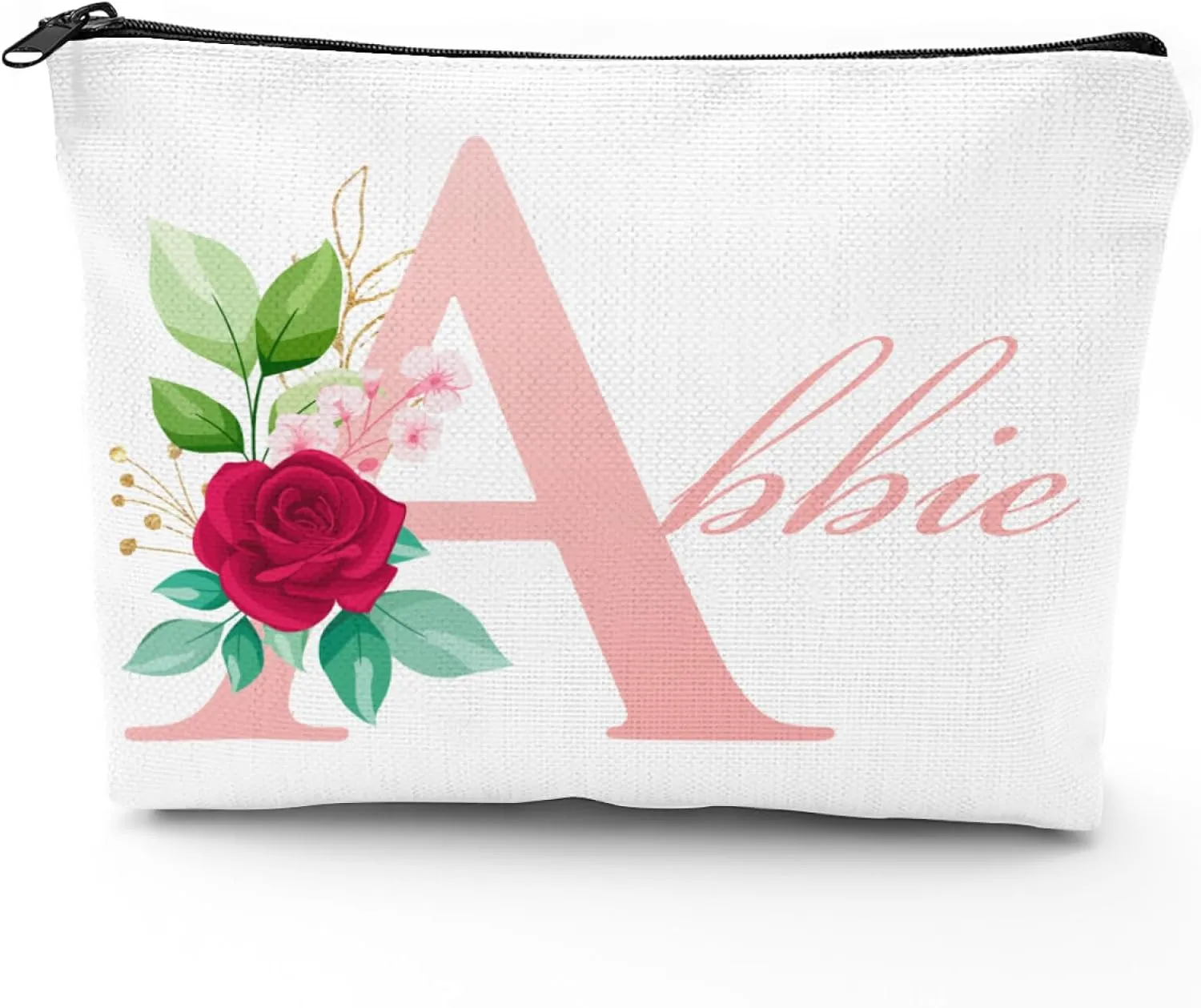 Personalized Toiletry Bag Flowers Initials A Handy Bag Custom Name Makeup Bag Travel Bag Gifts for Women Man in Perform Travel