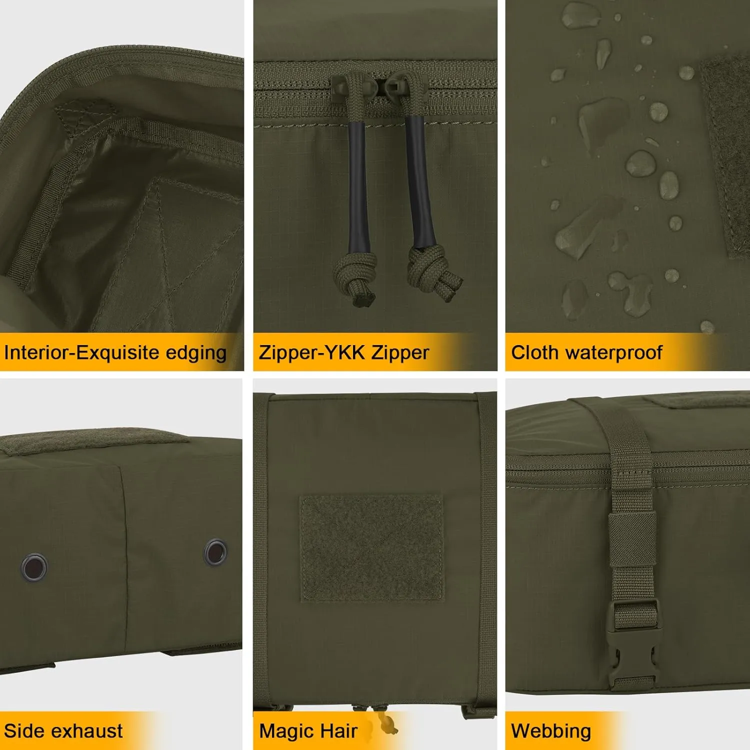 PETAC GEAR 4 PCS Tactical Modular Packing Cubes with Waterproof Material, Large Capacity Storage Bag, Easy Clean Outdoor Travel Organize Storage Pouches Bags (RG)