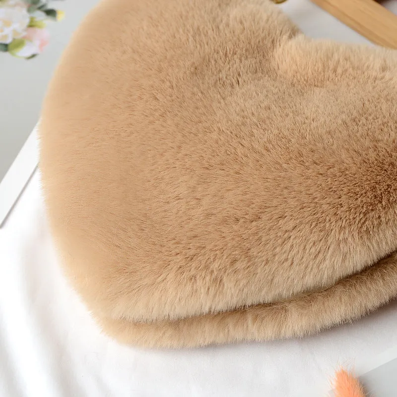 Plush Heart Shaped Clutch Bag