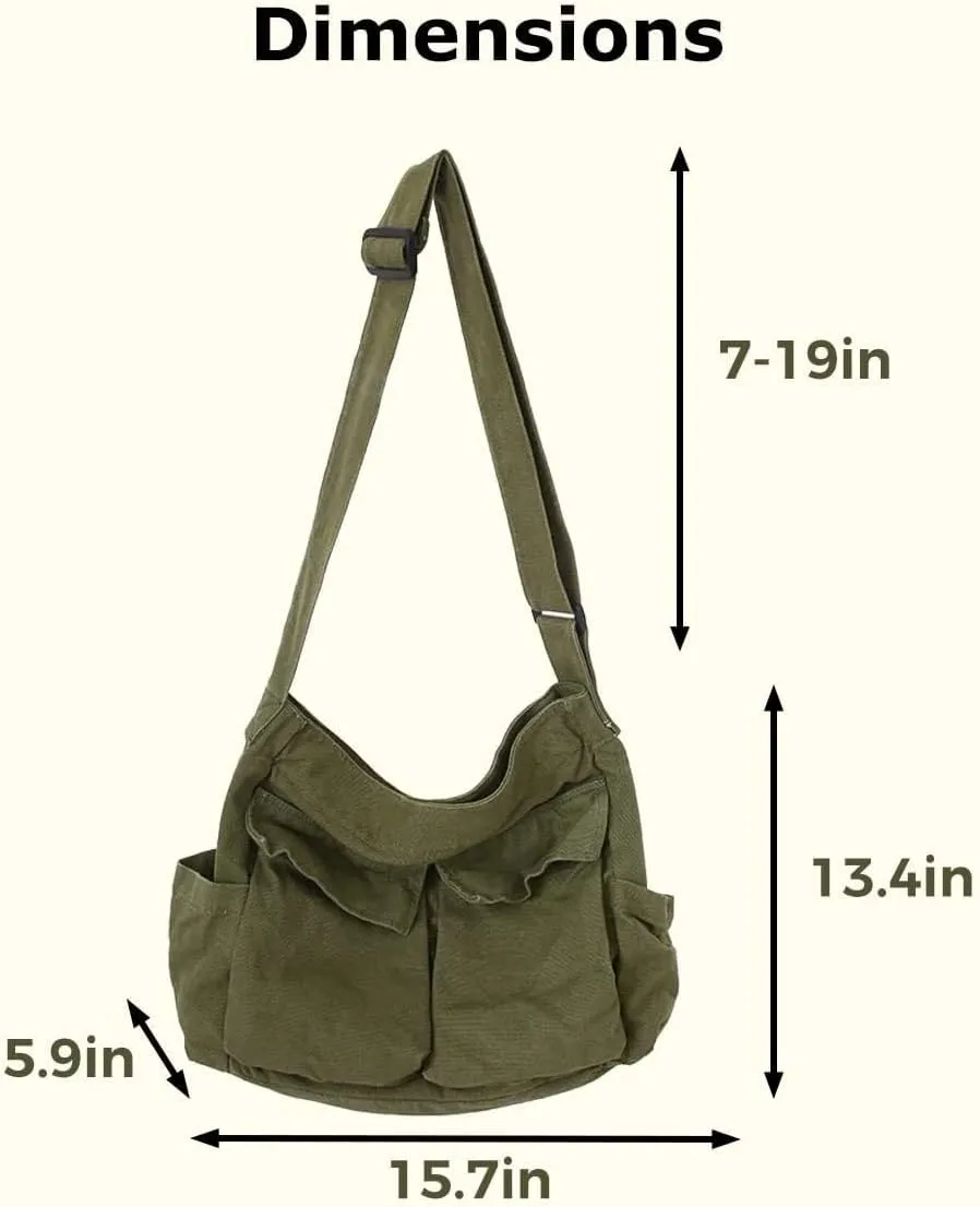 Purse Canvas Sling Bag Aesthetic Tote Large Handbags Fairy Grunge Hipster Hobo Boho Hippie Crossbody Bag