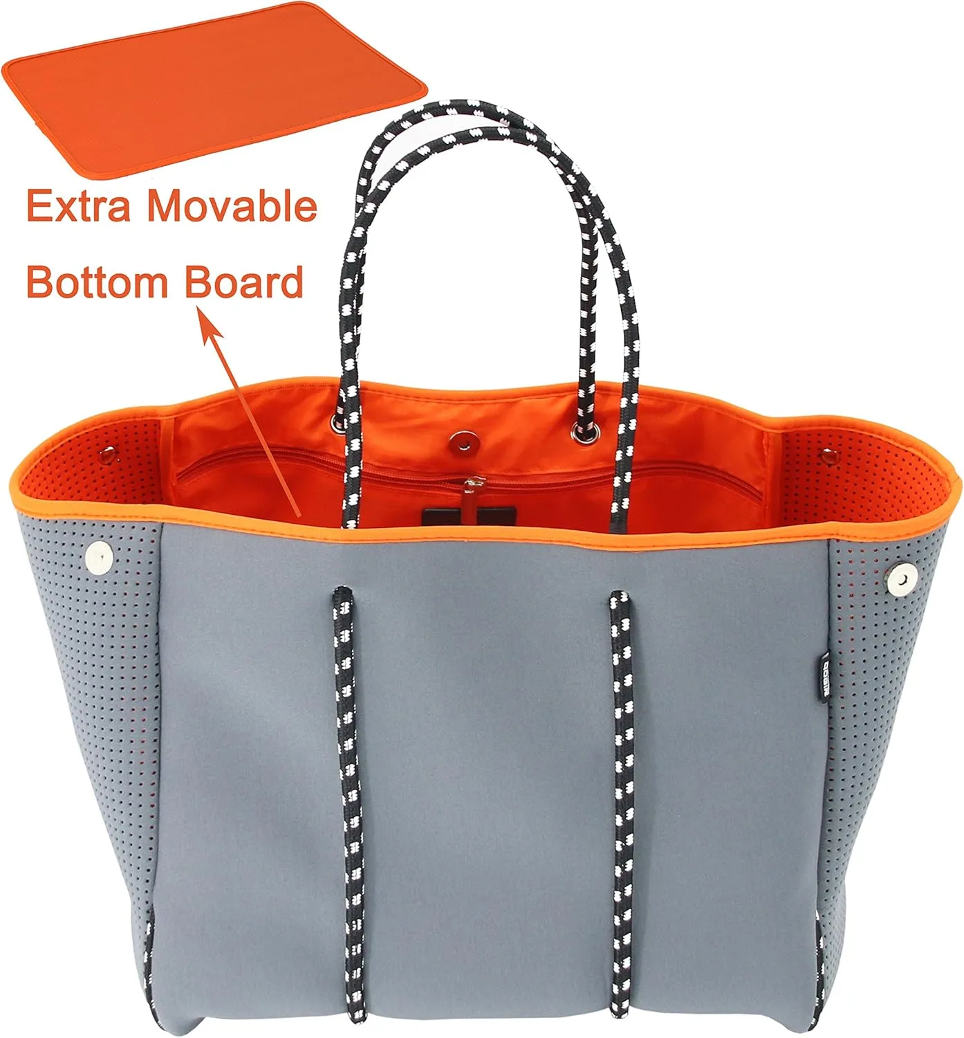 QOGiR Neoprene Multipurpose Beach Bag Tote with Inner Zipper Pocket    