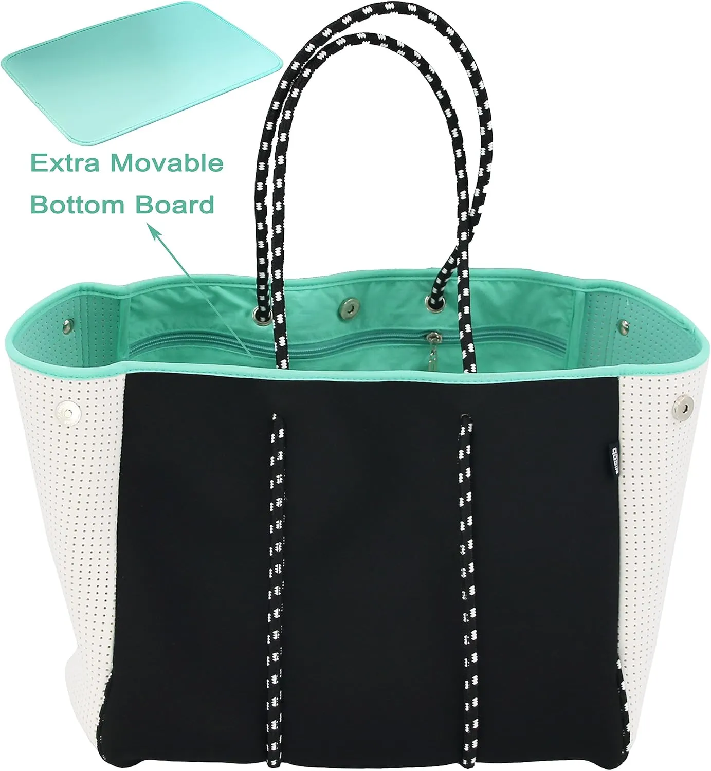 QOGiR Neoprene Multipurpose Beach Bag Tote with Inner Zipper Pocket    