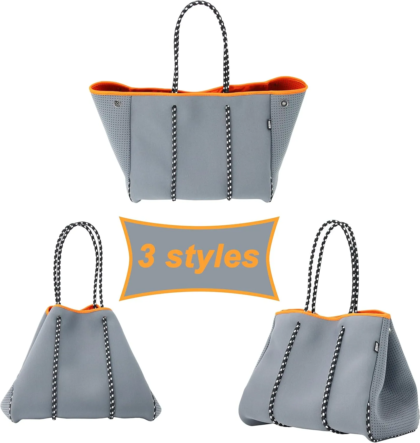 QOGiR Neoprene Multipurpose Beach Bag Tote with Inner Zipper Pocket    