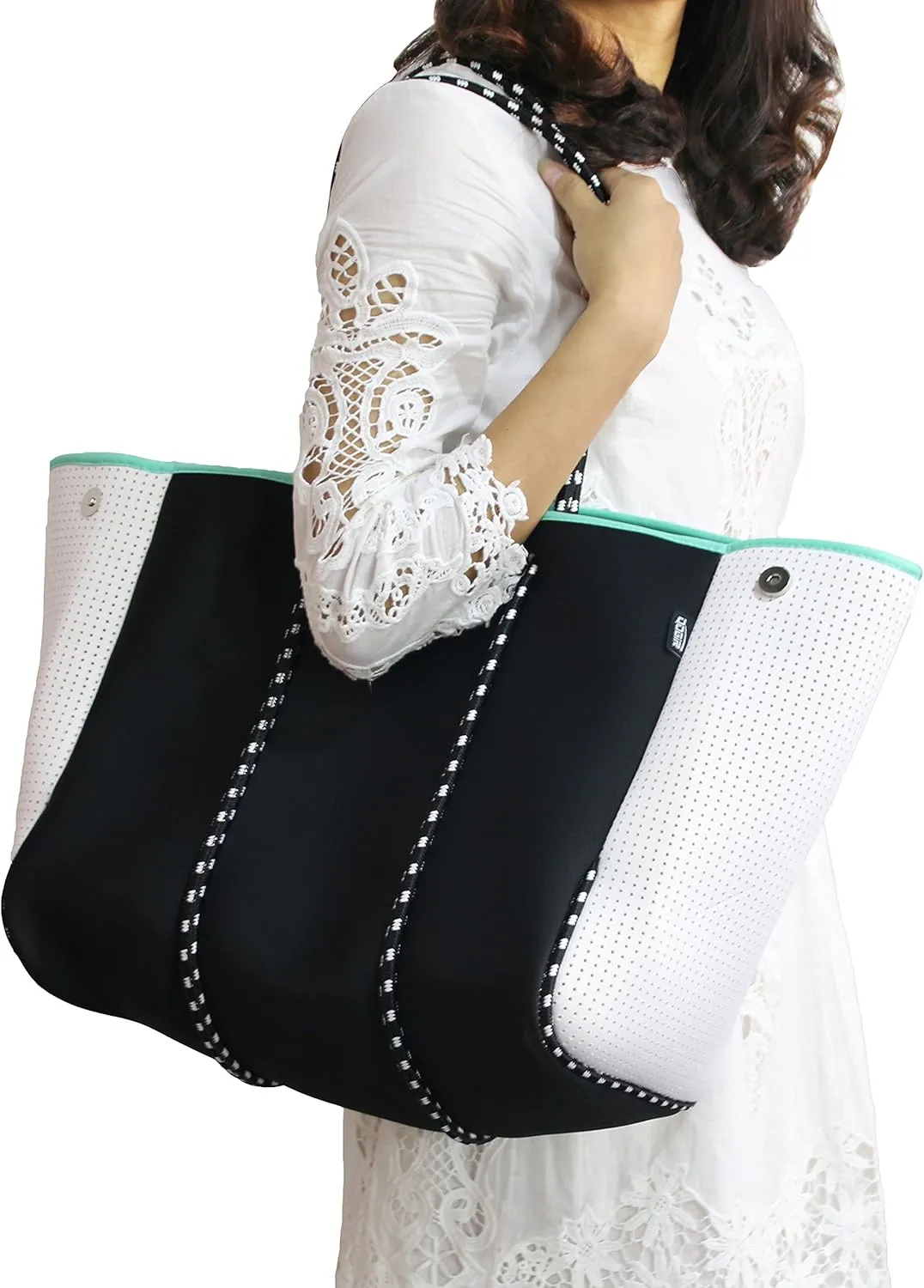 QOGiR Neoprene Multipurpose Beach Bag Tote with Inner Zipper Pocket    