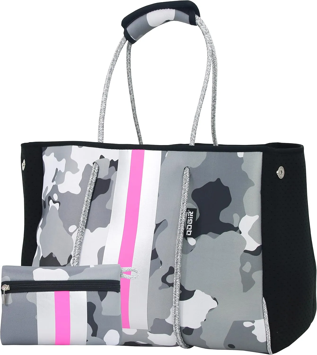 QOGiR Neoprene Multipurpose Beach Bag Tote with Inner Zipper Pocket    