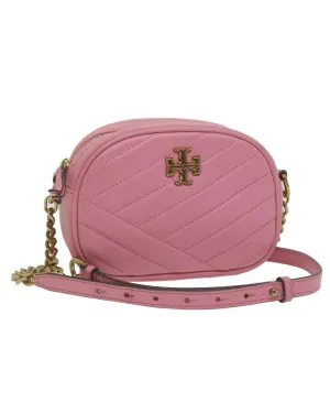 Quilted Leather Chain Shoulder Bag in Pink