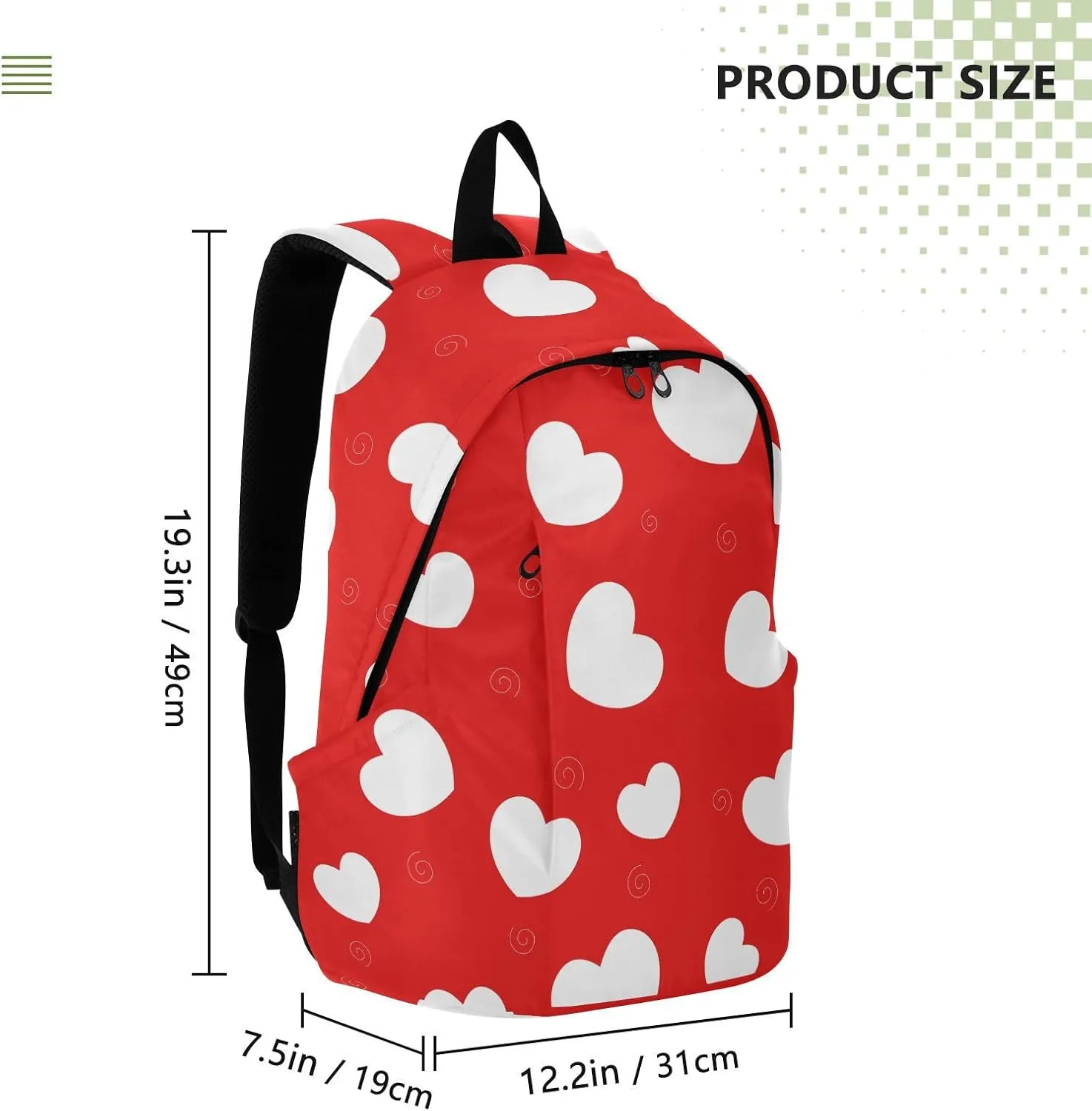 Red Love Hearts Travel Laptop Backpack for Women Flight Approved Backpacks Durable Computer Backpack Nurse Bag for Work Men Business Travel Nurse Weekend