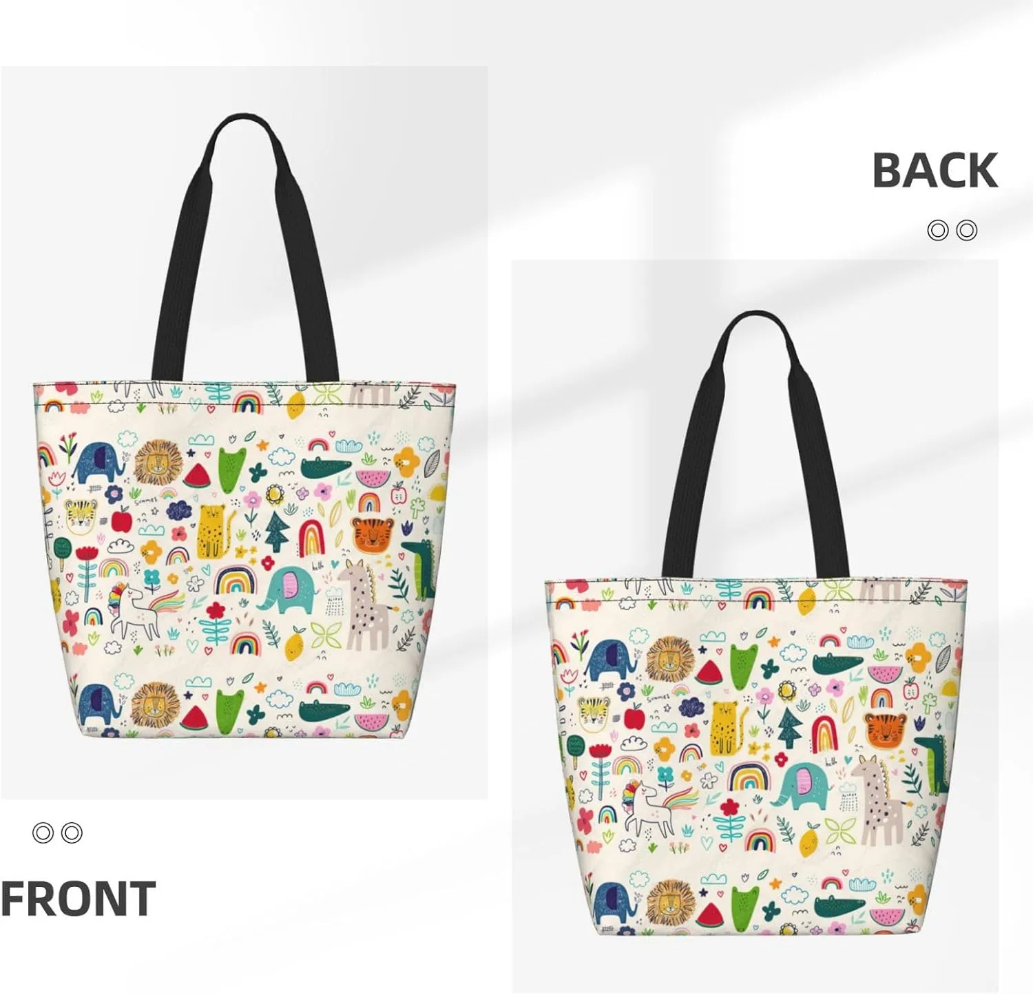 Reusable Shopping Tote Bag Women Casual Shoulder Handbag Multipurpose Portable Grocery Storage Bags
