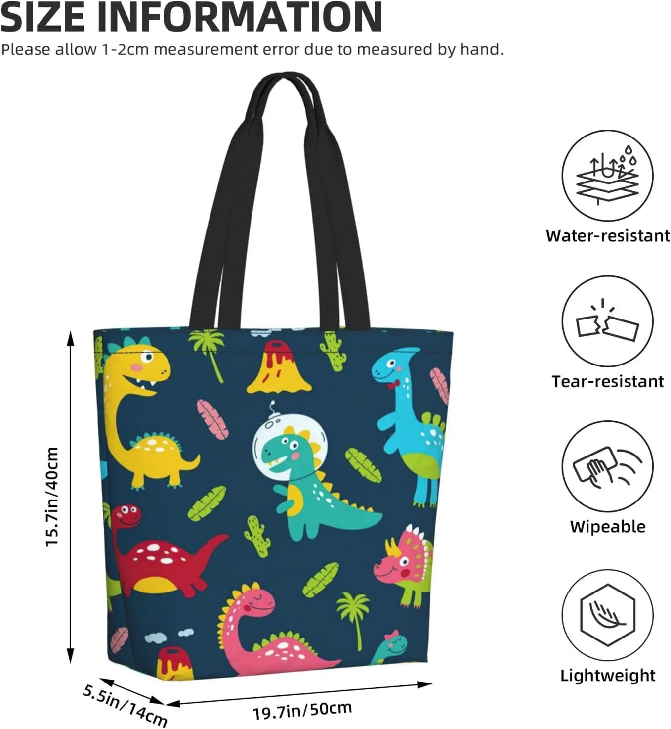 Reusable Shopping Tote Bag Women Casual Shoulder Handbag Multipurpose Portable Grocery Storage Bags