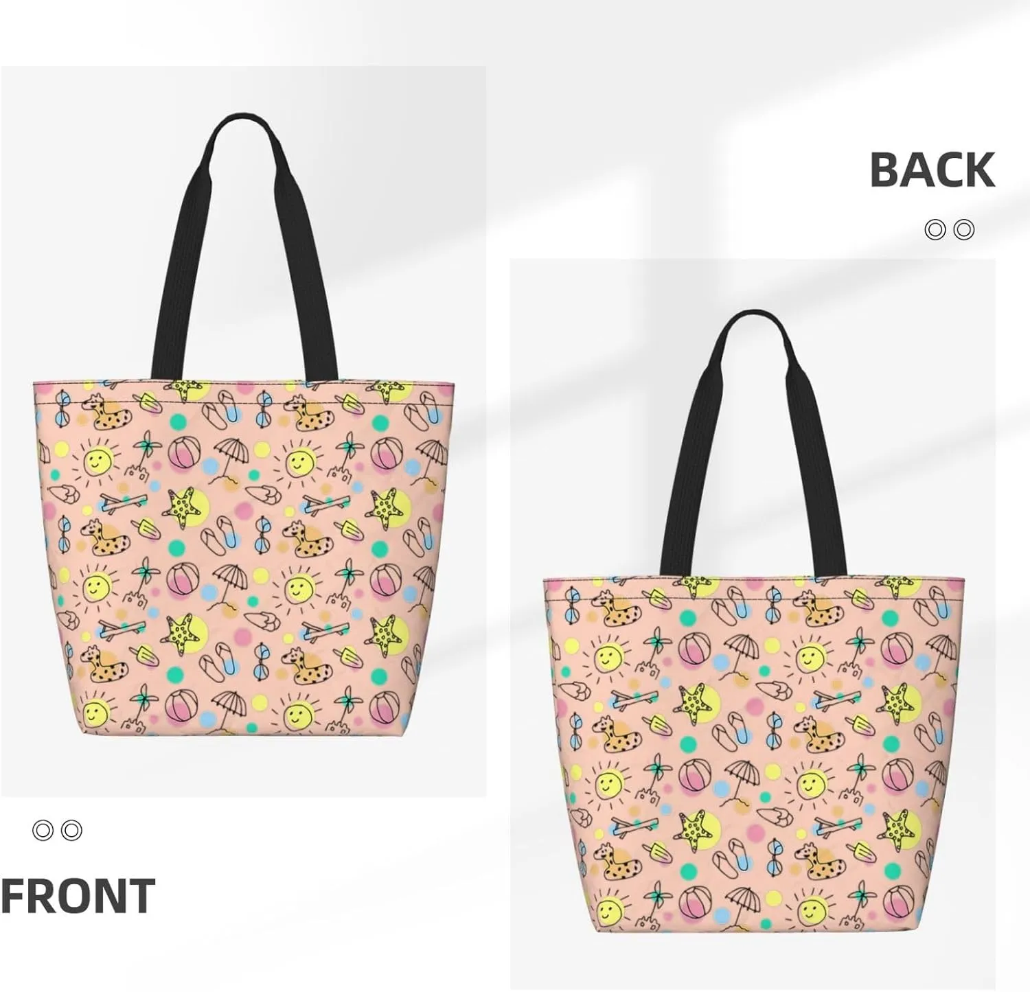 Reusable Shopping Tote Bag Women Casual Shoulder Handbag Multipurpose Portable Grocery Storage Bags