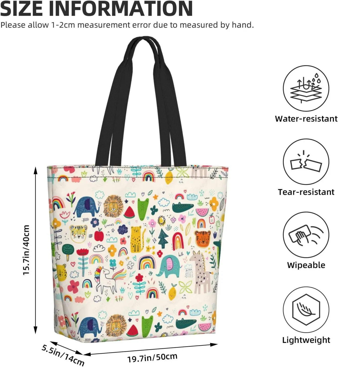 Reusable Shopping Tote Bag Women Casual Shoulder Handbag Multipurpose Portable Grocery Storage Bags
