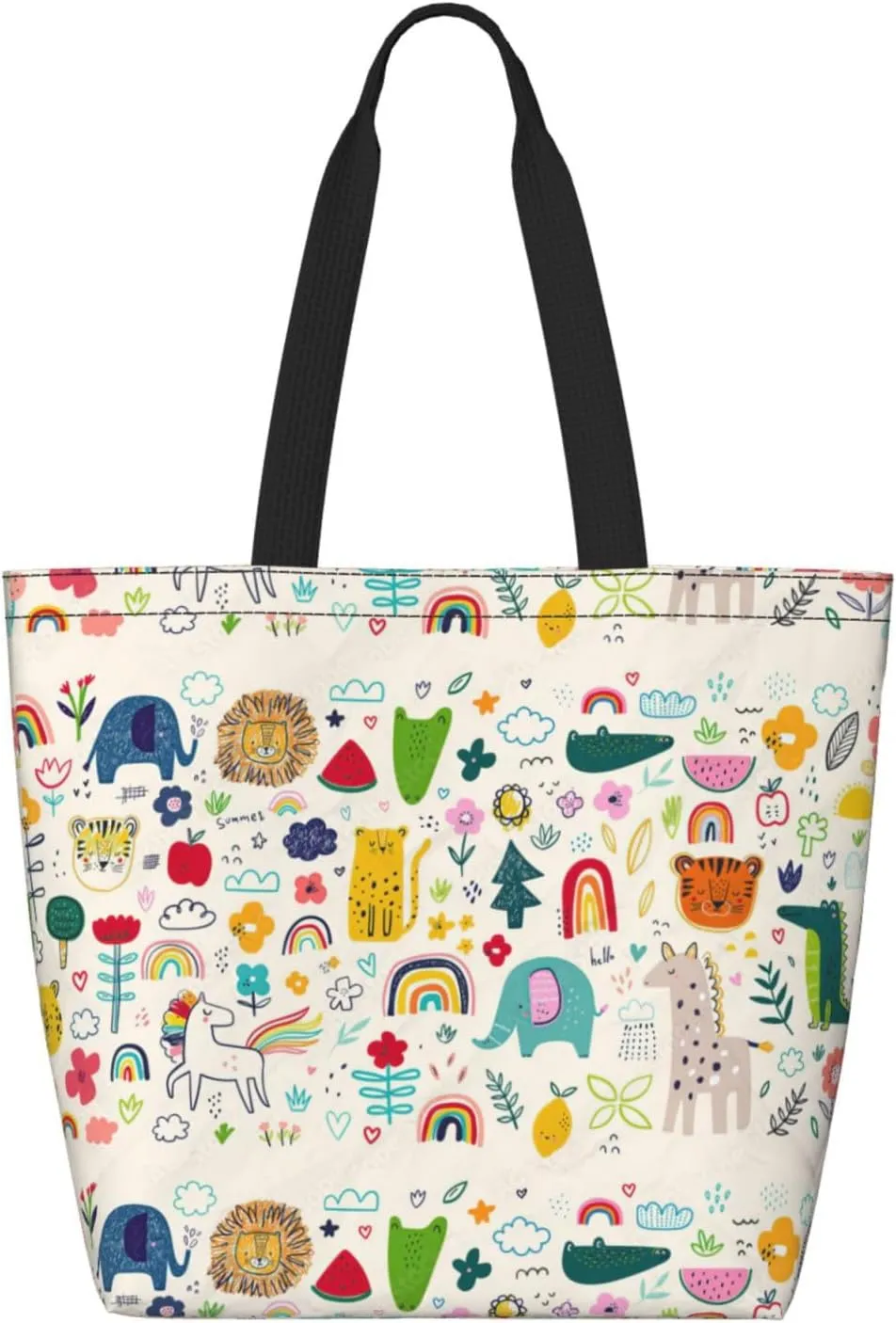 Reusable Shopping Tote Bag Women Casual Shoulder Handbag Multipurpose Portable Grocery Storage Bags