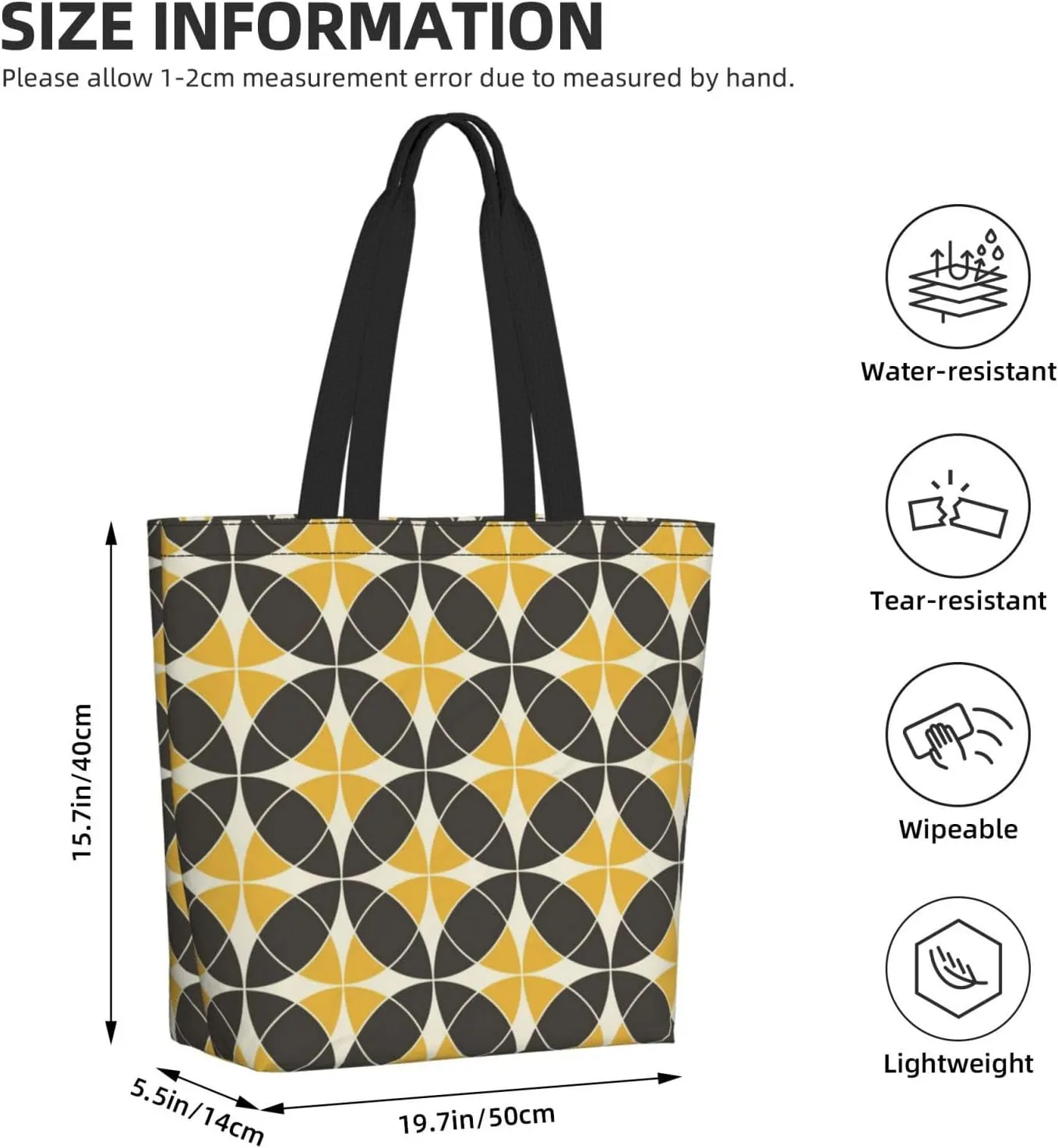Reusable Shopping Tote Bag Women Casual Shoulder Handbag Multipurpose Portable Grocery Storage Bags