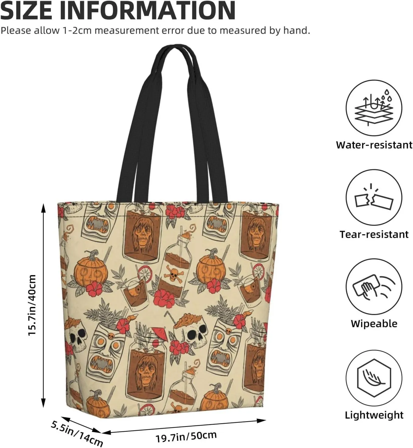 Reusable Shopping Tote Bag Women Casual Shoulder Handbag Multipurpose Portable Grocery Storage Bags