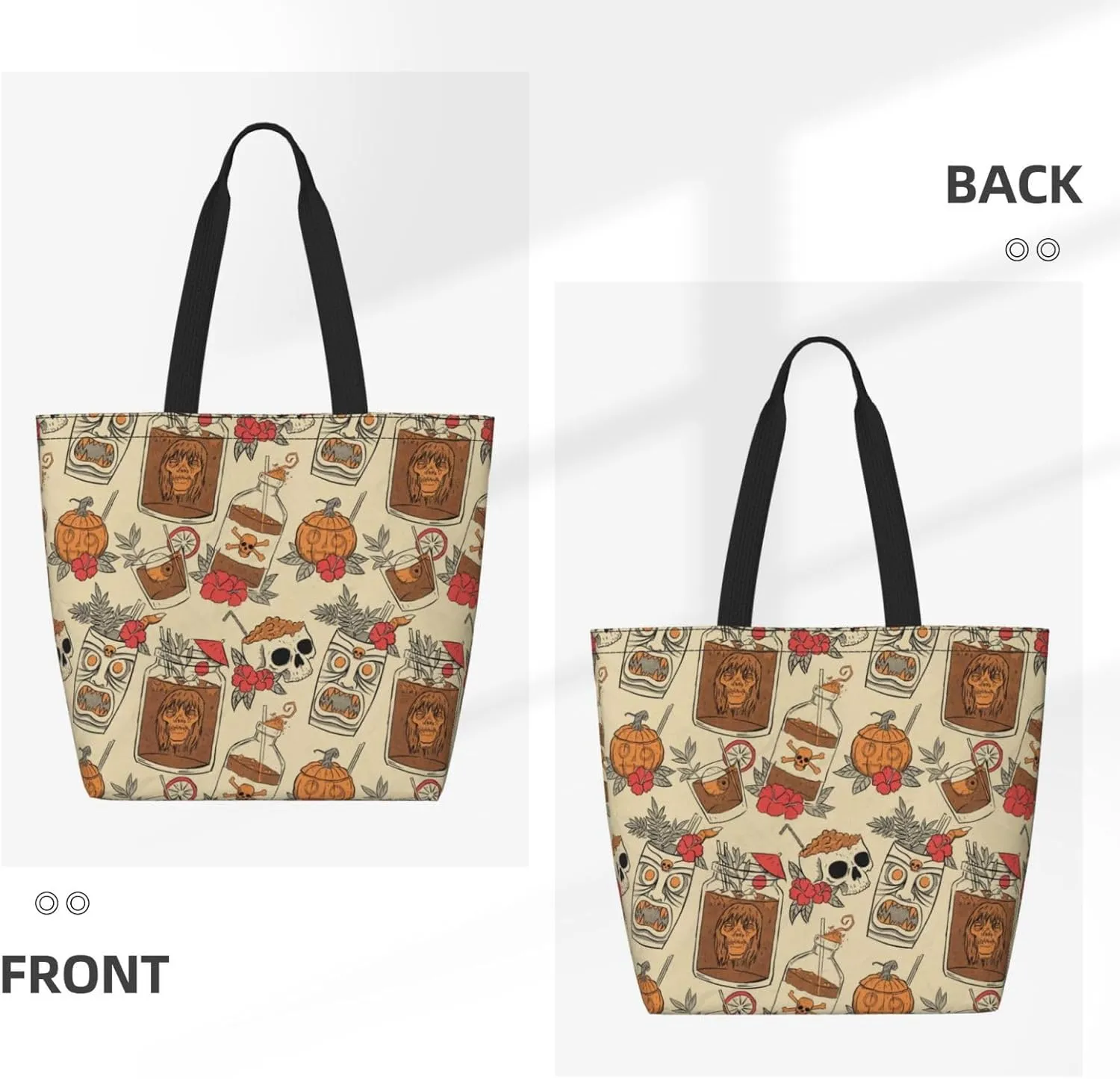 Reusable Shopping Tote Bag Women Casual Shoulder Handbag Multipurpose Portable Grocery Storage Bags