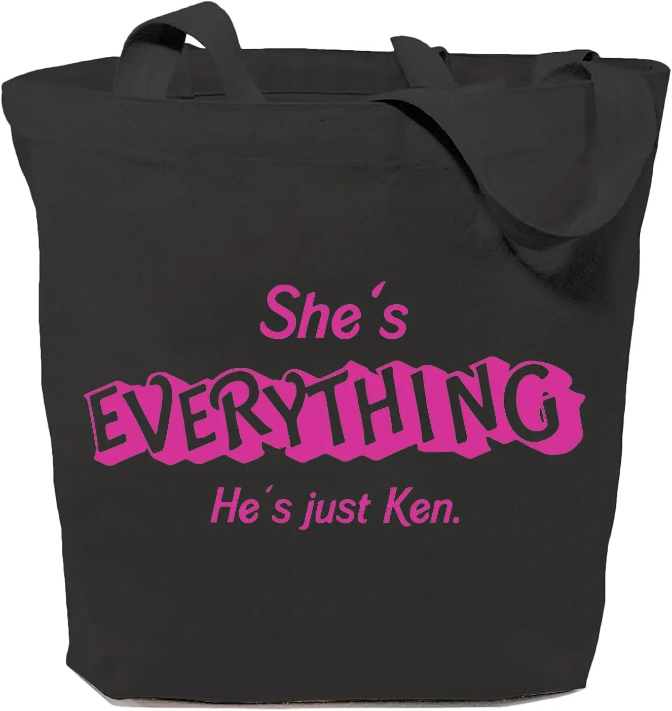 SAUIVD She's Everythings He's Just Ken Canvas Tote Bag for Women Funny Girls Gifts Casual Handbag Reusable Grocery Bags