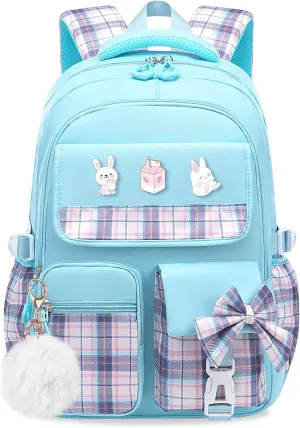 School Backpacks for Girl - Cute Girls Backpack for Kids Teens Elementary Middle School,18" Large Capacity Bookbag with Multiple Pockets,Perfect for Travel and School