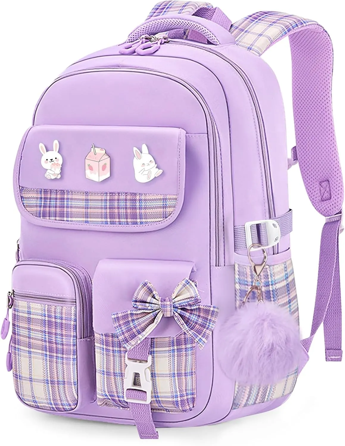 School Backpacks for Girl - Cute Girls Backpack for Kids Teens Elementary Middle School,18" Large Capacity Bookbag with Multiple Pockets,Perfect for Travel and School