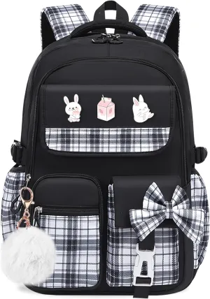 School Backpacks for Girl - Cute Girls Backpack for Kids Teens Elementary Middle School,18" Large Capacity Bookbag with Multiple Pockets,Perfect for Travel and School