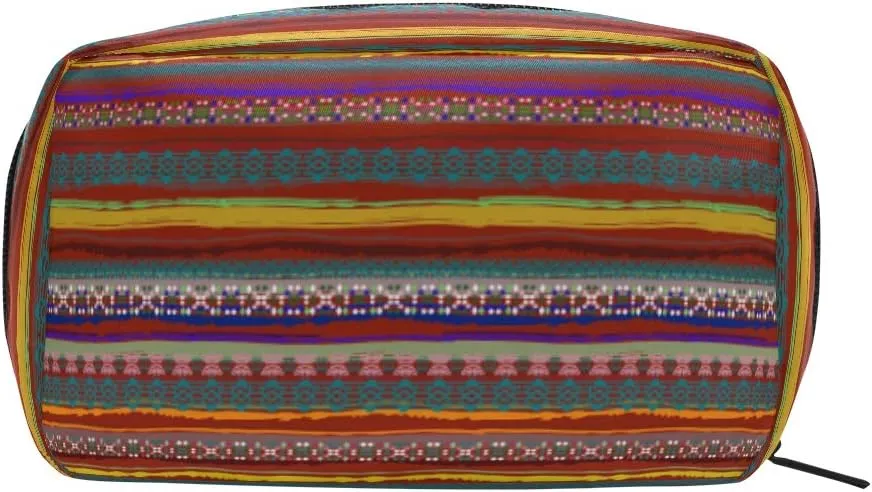 senya Ethnic Boho Print Makeup Bag Travel Cosmetic Bag Train Case for Women