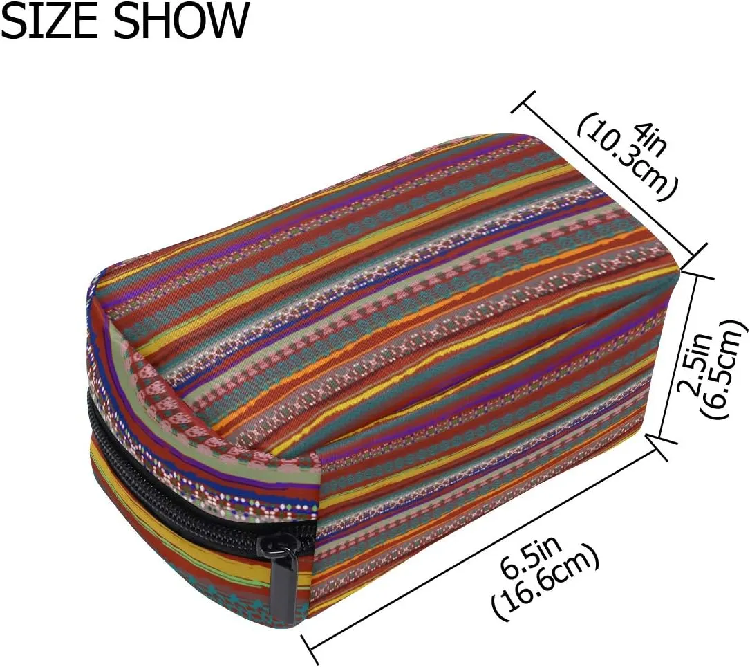 senya Ethnic Boho Print Makeup Bag Travel Cosmetic Bag Train Case for Women