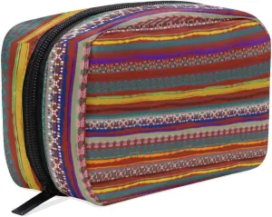 senya Ethnic Boho Print Makeup Bag Travel Cosmetic Bag Train Case for Women