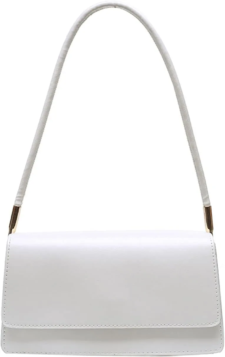 Shoulder bag Shoulder Bags for Women, Retro Classic WhiteTote HandBag  Mini Clutch Purse with Zipper Closure