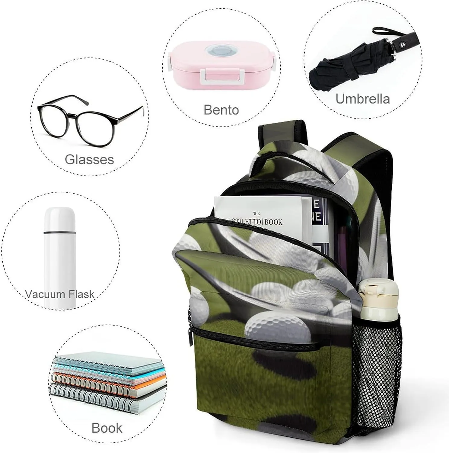 Small Backpacks Personalized Ball Game Printing Travel Bag Lightweight Travel Backpack For Women Men