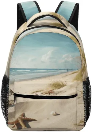 Small Backpacks Personalized Beach Seaside Printing Travel Bag Lightweight Travel Backpack For Women Men