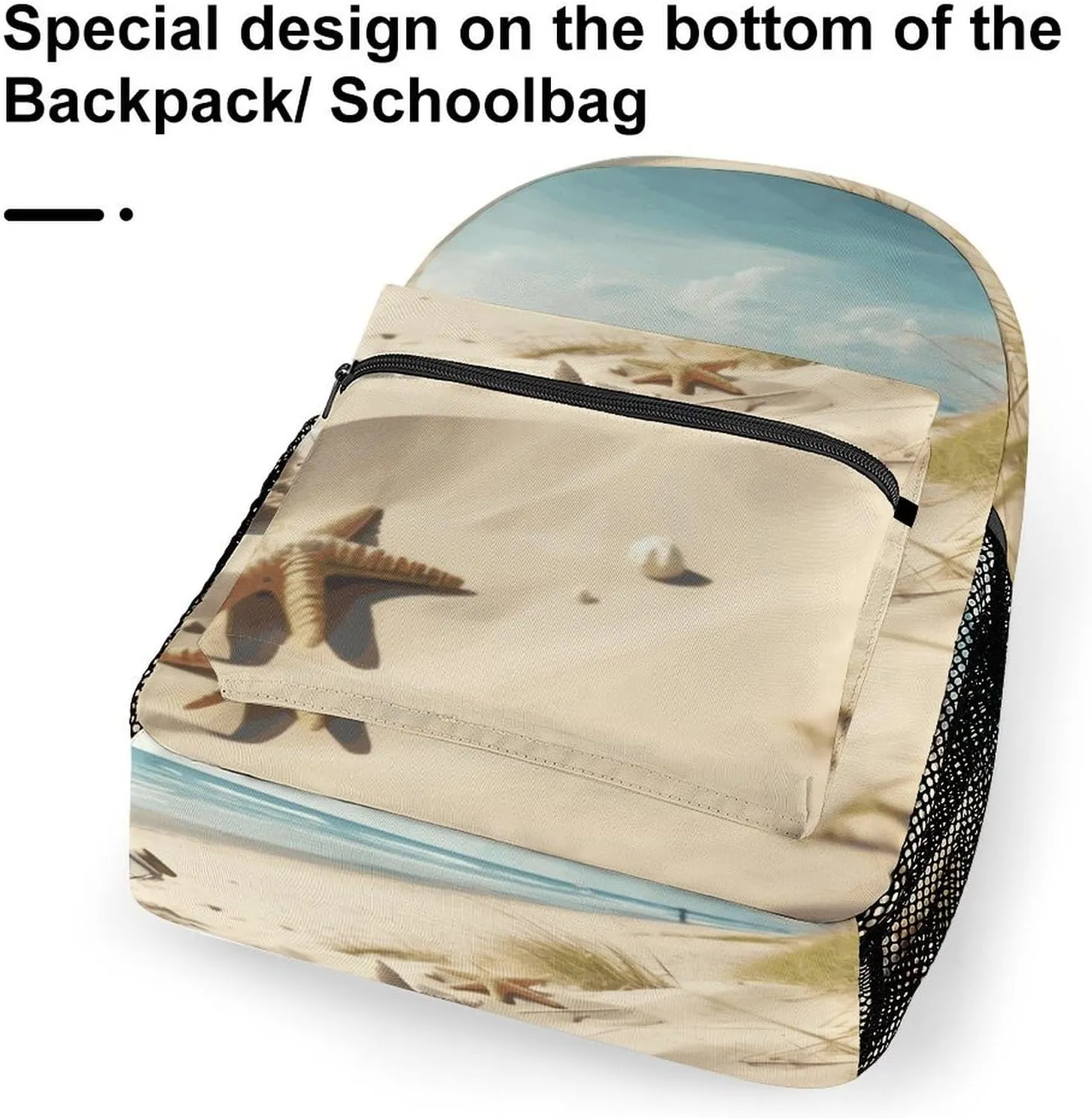 Small Backpacks Personalized Beach Seaside Printing Travel Bag Lightweight Travel Backpack For Women Men