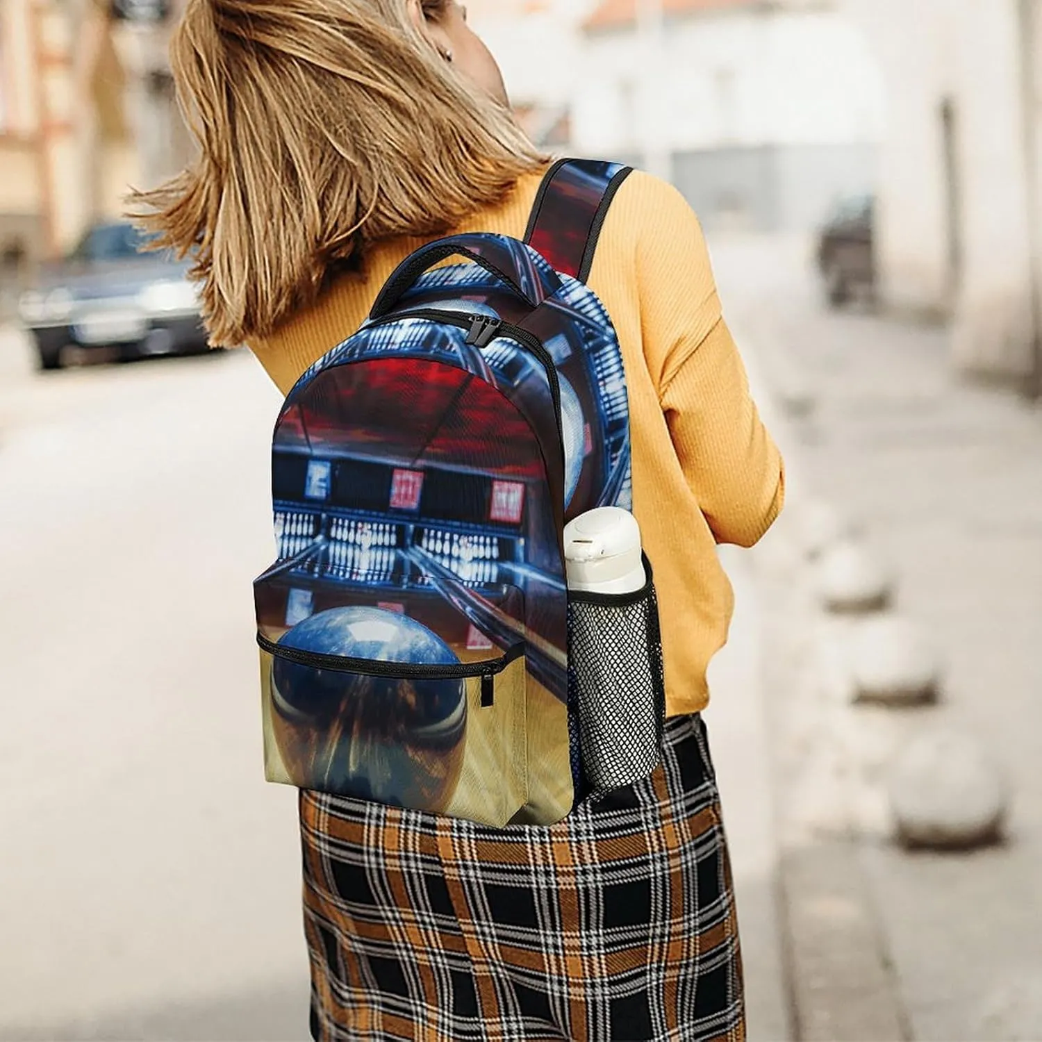 Small Backpacks Personalized Bowling Printing Travel Bag Lightweight Travel Backpack For Women Men