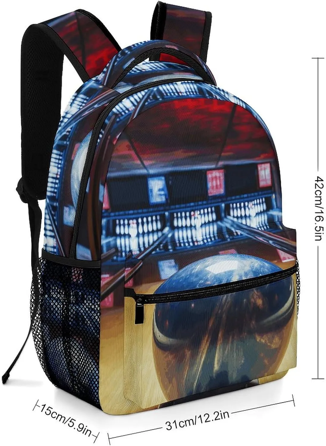 Small Backpacks Personalized Bowling Printing Travel Bag Lightweight Travel Backpack For Women Men