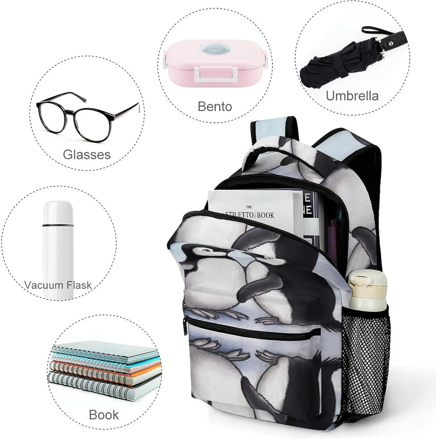 Small Backpacks Personalized Cute Little Animals Printing Travel Bag Lightweight Travel Backpack For Women Men