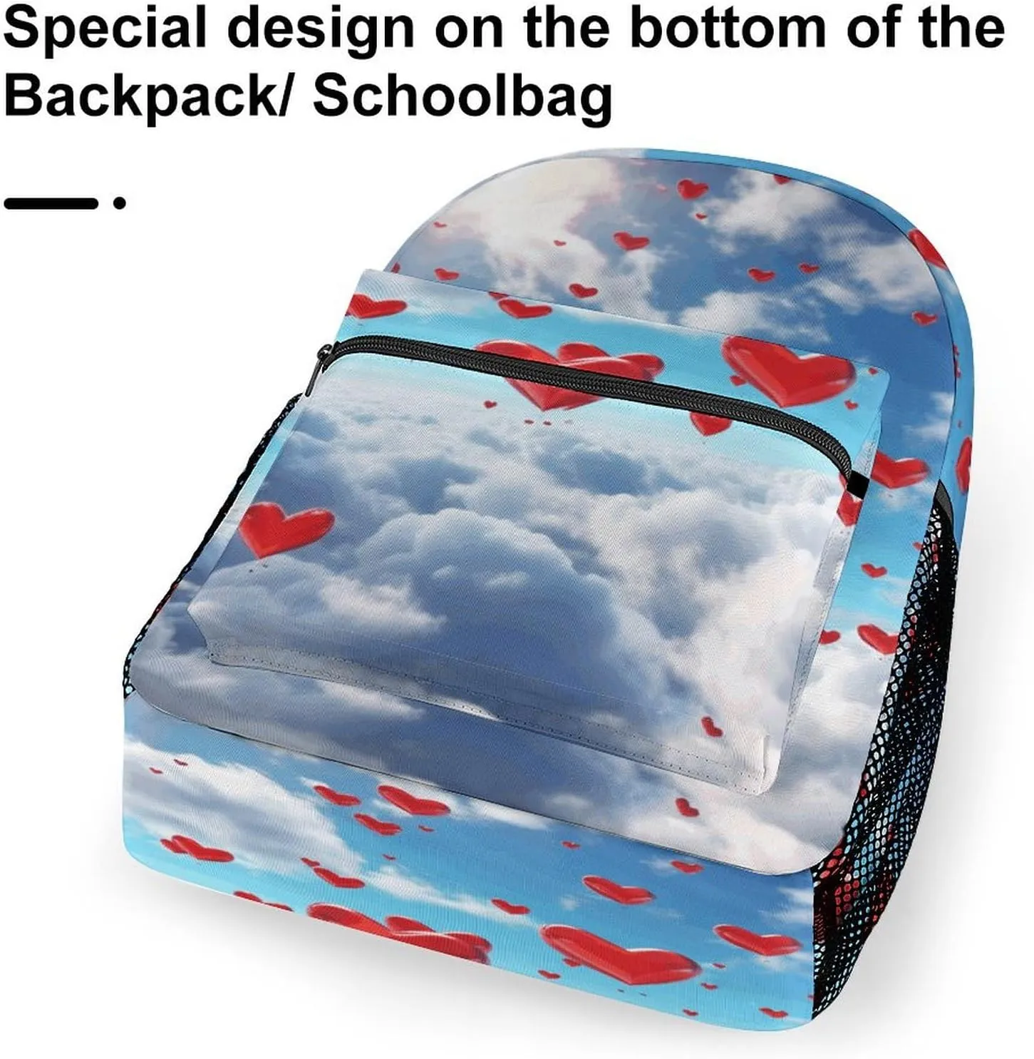 Small Backpacks Personalized Hearts in The Printing Travel Bag Lightweight Travel Backpack For Women Men