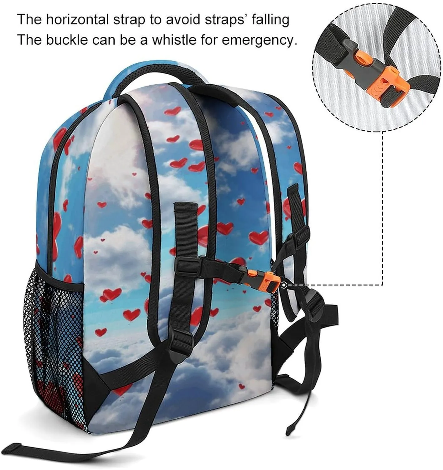 Small Backpacks Personalized Hearts in The Printing Travel Bag Lightweight Travel Backpack For Women Men