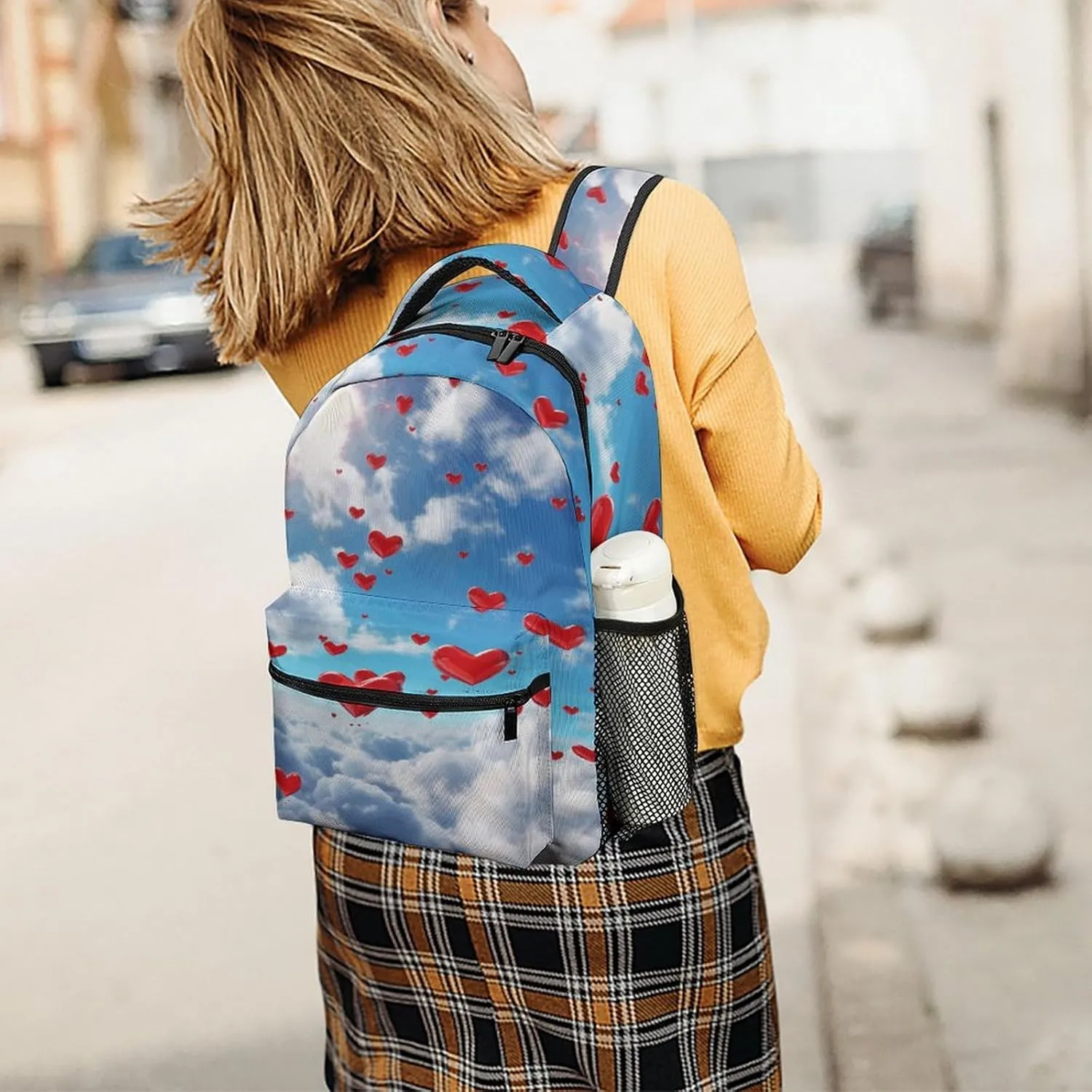 Small Backpacks Personalized Hearts in The Printing Travel Bag Lightweight Travel Backpack For Women Men