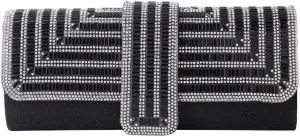 Small Black Clutch Purses for Women Wedding Clutch Elegant Black Evening Clutch Sparkly Rhinestone Purse for Party