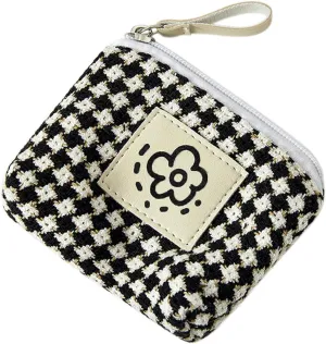 Small Makeup Bag Lipstick Pouch Holder for Purse, Cosmetic Beauty Bag with Zipper Portable Handy Makeup Storage Bag Travel Toiletry Organizer for Ladies Women (Black)