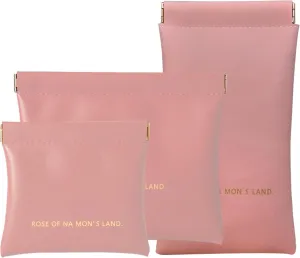 Small Purse Makeup Bag for Women,Elastic Open Close Storage Bag Mini Travel Storage Bag,Waterproof Organizer Pouch for Lipstick Cosmetics Headphones Jewelry,3 Pieces,Pink