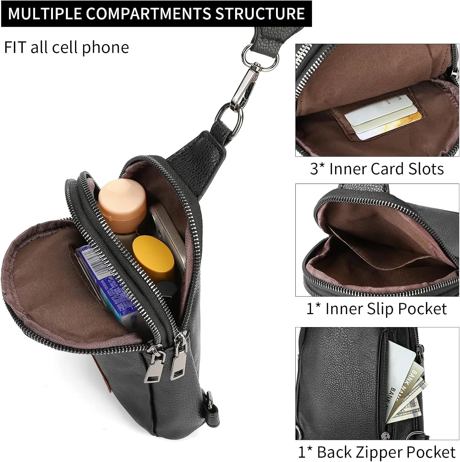 Small Sling Bag for Women Trendy Boho Crossbody Bags Fanny Pack Chest Bag for Travel