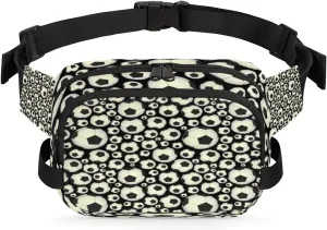 Soccer Modern Black Grey Fanny Packs for Women Men Fashion Waist Packs Belt Bag Water-resistant Crossbody Bag Waist Pouch Waist Pack Hip Bum Bag for Hiking Casual Travel Cycling