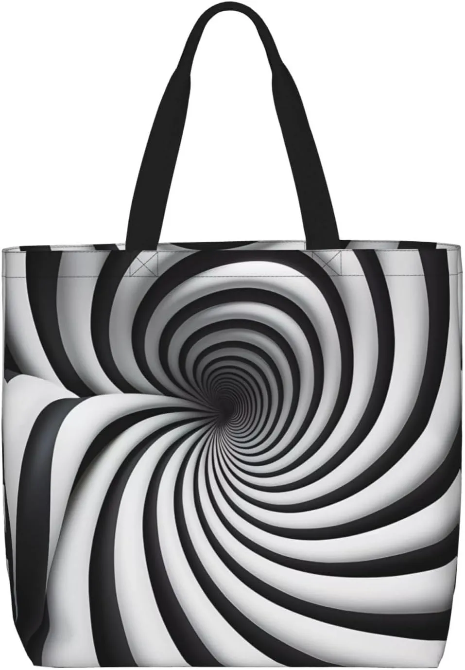 spiral optical illusion gif Women's Casual Tote Bags, Reusable Tote Shoulder Bags, Multi-Function Large Capacity Shopping Bags