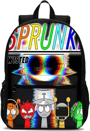 Sprunki Backpack Large Capacity Adult Unisex Laptop Travel Work Backpacks,02