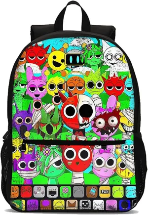 Sprunki Backpack Large Capacity Adult Unisex Laptop Travel Work Backpacks,06